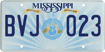 MS license plate BVJ023
