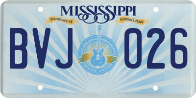 MS license plate BVJ026