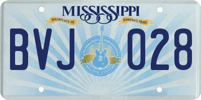 MS license plate BVJ028