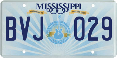MS license plate BVJ029