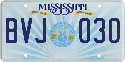 MS license plate BVJ030