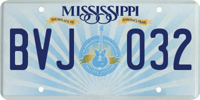 MS license plate BVJ032