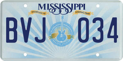 MS license plate BVJ034