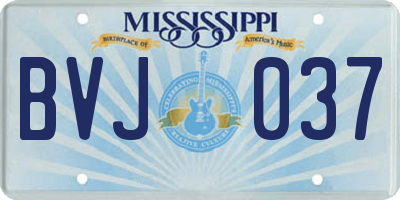 MS license plate BVJ037