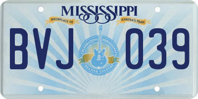 MS license plate BVJ039