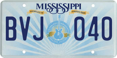 MS license plate BVJ040