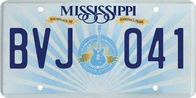 MS license plate BVJ041
