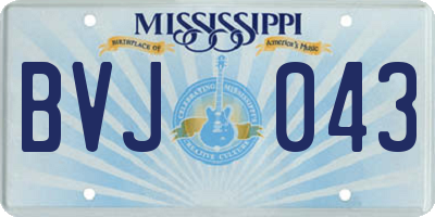 MS license plate BVJ043