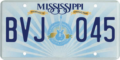 MS license plate BVJ045