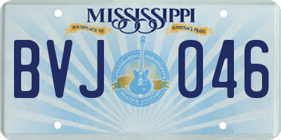 MS license plate BVJ046