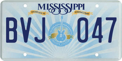 MS license plate BVJ047