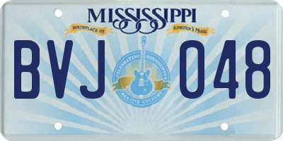 MS license plate BVJ048