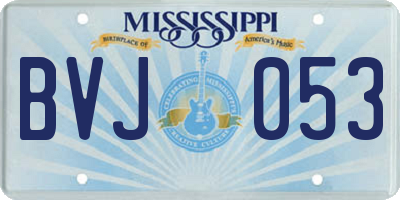 MS license plate BVJ053