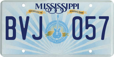 MS license plate BVJ057