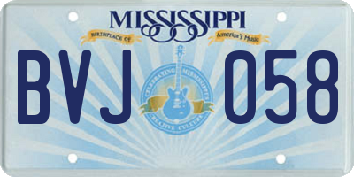 MS license plate BVJ058