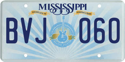MS license plate BVJ060