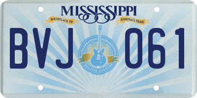 MS license plate BVJ061