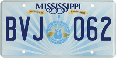 MS license plate BVJ062