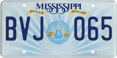 MS license plate BVJ065