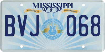 MS license plate BVJ068