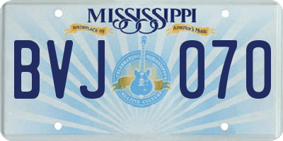 MS license plate BVJ070