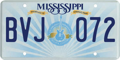 MS license plate BVJ072
