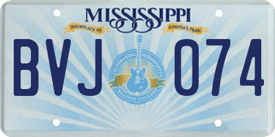 MS license plate BVJ074