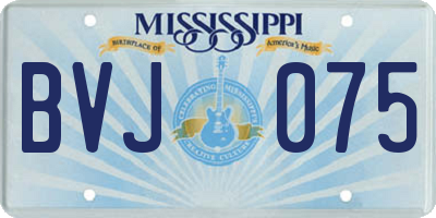 MS license plate BVJ075
