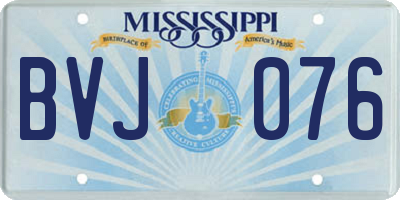 MS license plate BVJ076