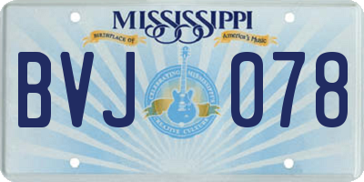 MS license plate BVJ078