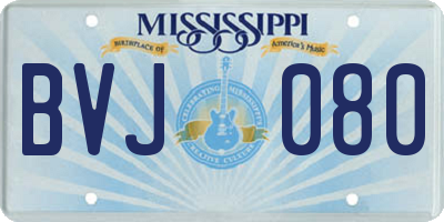 MS license plate BVJ080