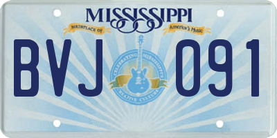 MS license plate BVJ091