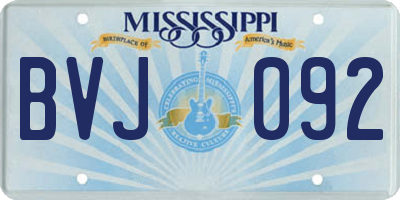 MS license plate BVJ092