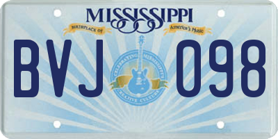 MS license plate BVJ098