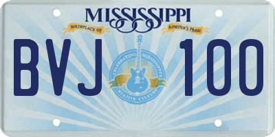 MS license plate BVJ100