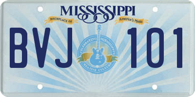 MS license plate BVJ101