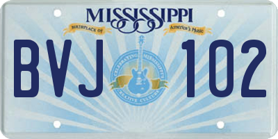 MS license plate BVJ102