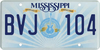 MS license plate BVJ104