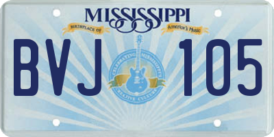 MS license plate BVJ105