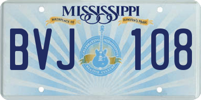 MS license plate BVJ108