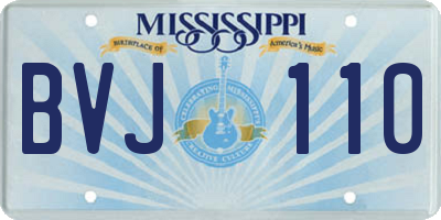 MS license plate BVJ110