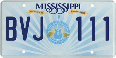 MS license plate BVJ111