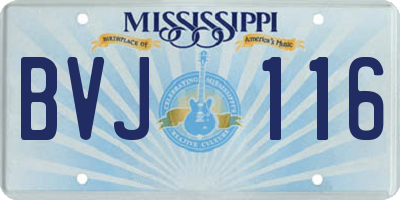 MS license plate BVJ116