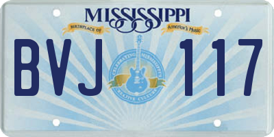 MS license plate BVJ117
