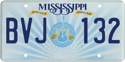 MS license plate BVJ132