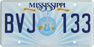 MS license plate BVJ133