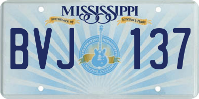 MS license plate BVJ137
