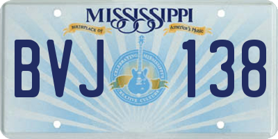 MS license plate BVJ138