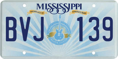 MS license plate BVJ139