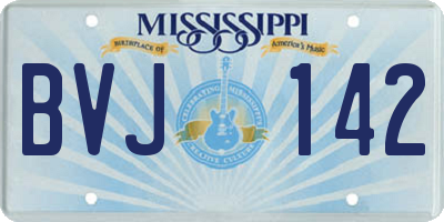 MS license plate BVJ142